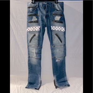 Custom painted LV jeans